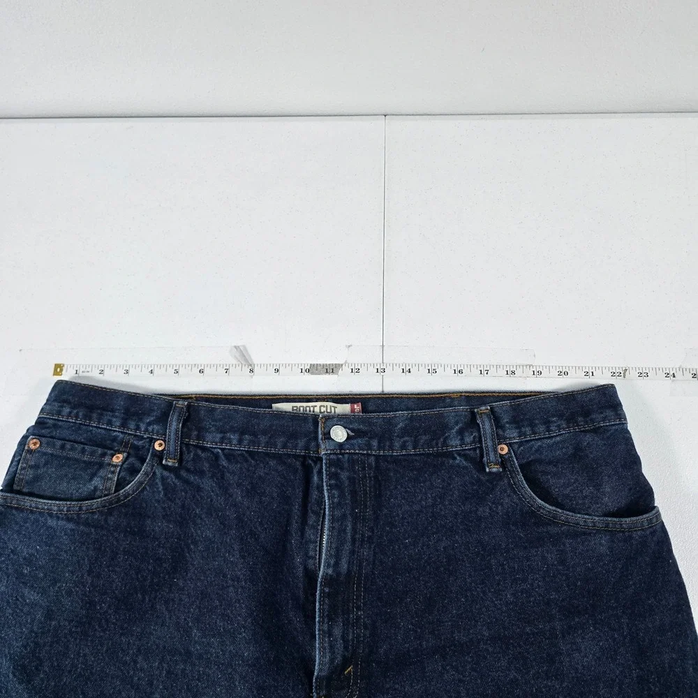 Levis 517 Mens Dark Wash Boot Cut Denim Jeans 44x32 Indigo Blue 100% Cotton